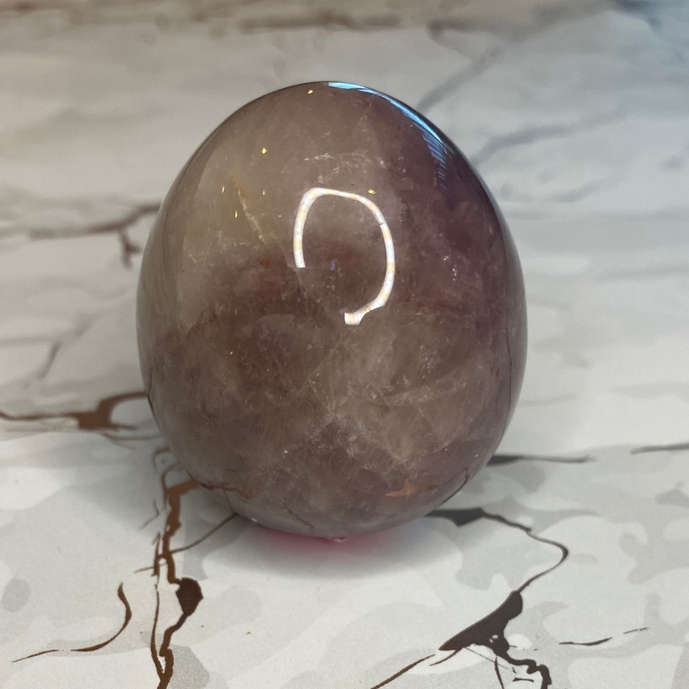 Rare Purple Mauve Rose Quartz Crystal Egg